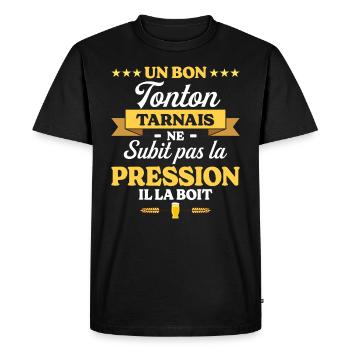 Tonton Tarnais Oncle Humour Tonton - T-shirt Premium bio Homme - noir - Devant - Nico (187cm)