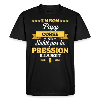 Papy Corse Grand-Père Humour Papy - T-shirt Premium bio Homme - noir - Devant - Nico (187cm)