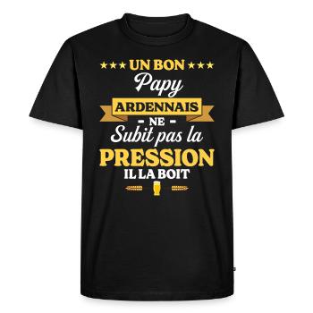 Papy Ardennais Grand-Père Humour Papy - T-shirt Premium bio Homme - noir - Devant - Nico (187cm)