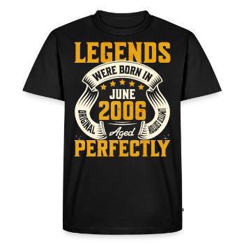 18th Anniversary June Vintage 2006 - Men's Premium Organic T-Shirt - black - Front - Nico (187cm)