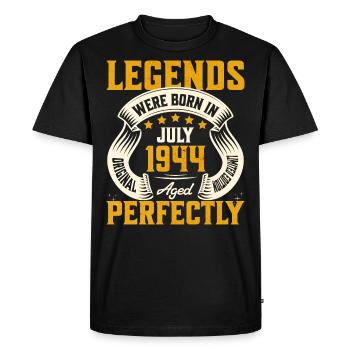 80th Anniversary July Year 1944 - Men's Premium Organic T-Shirt - black - Front - Nico (187cm)