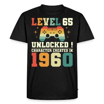 Niveau 65 Anniversaire Gamer 65 Ans - T-shirt Premium bio Homme - noir - Devant - Nico (187cm)