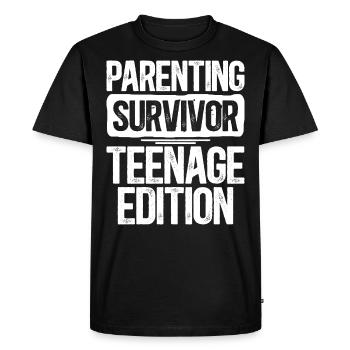 Humour Famille Adolescents Maman Papa - T-shirt Premium bio Homme - noir - Devant - Nico (187cm)