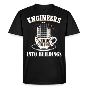 Humour Café Ingénieur Génie Civil - T-shirt Premium bio Homme - noir - Devant - Nico (187cm)