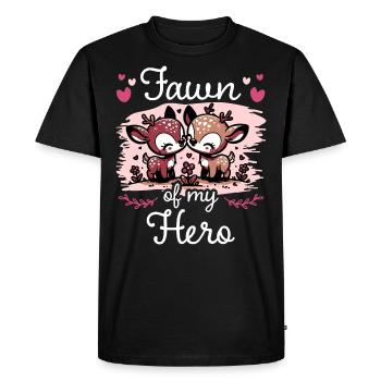 Faon Amour Idée Romantique Couple - T-shirt Premium bio Homme - noir - Devant - Nico (187cm)