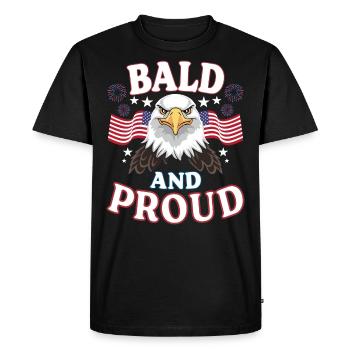 Humour Aigle Américain Fête Nationale - T-shirt Premium bio Homme - noir - Devant - Nico (187cm)