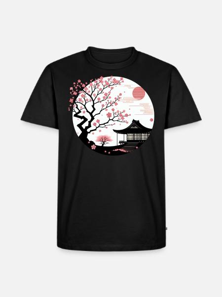 Japan Cherry Blossom - Men's Premium Organic T-Shirt - black