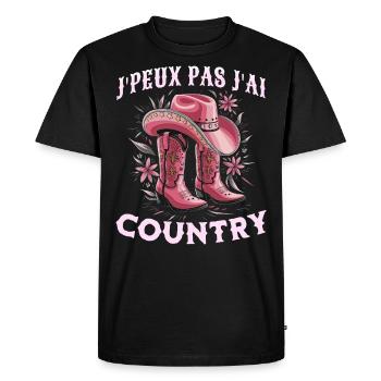 Femme Humour Danse Country Western - T-shirt Premium bio Homme - noir - Devant - Nico (187cm)