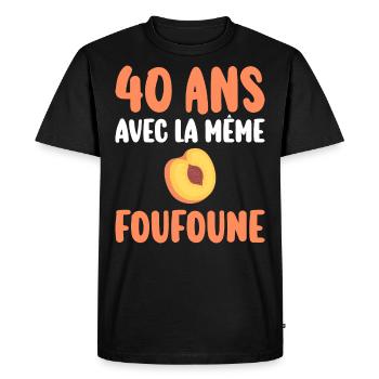 Marié 40 Ans Homme 40 Ans De Mariage - T-shirt Premium bio Homme - noir - Devant - Nico (187cm)