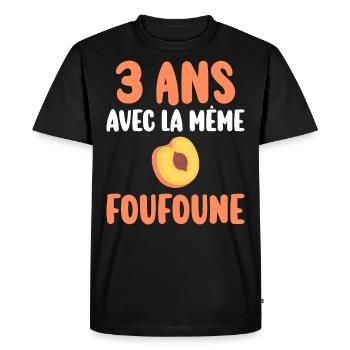 Marié 3 Ans Homme 3 Ans De Mariage - T-shirt Premium bio Homme - noir - Devant - Nico (187cm)