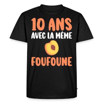 Marié 10 Ans Homme 10 Ans De Mariage - T-shirt Premium bio Homme - noir - Devant - Nico (187cm)