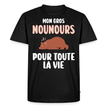 Humour Fille Mariage Future Mariée EVF - T-shirt Premium bio Homme - noir - Devant - Nico (187cm)
