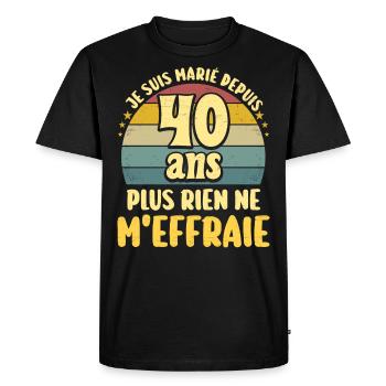 Marié 40 Ans Fête 40 Ans De Mariage - T-shirt Premium bio Homme - noir - Devant - Nico (187cm)