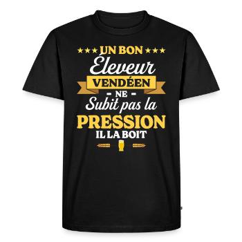 Éleveur Vendéen Vendée Éleveur - T-shirt Premium bio Homme - noir - Devant - Nico (187cm)