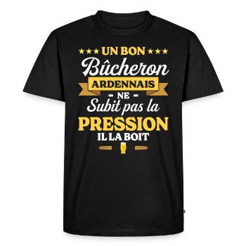 Bûcheron Ardennais Ardennes Bûcheron - T-shirt Premium bio Homme - noir - Devant - Nico (187cm)