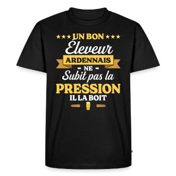 Éleveur Ardennais Ardennes Éleveur - T-shirt Premium bio Homme - noir - Devant - Nico (187cm)