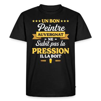 Peintre Auvergnat Auvergne Peintre - T-shirt Premium bio Homme - noir - Devant - Nico (187cm)