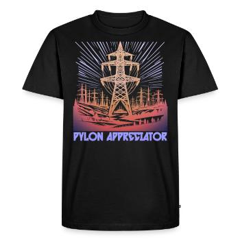 Pylon Appreciator - Colour - Men's Premium Organic T-Shirt - black - Front - Nico (187cm)