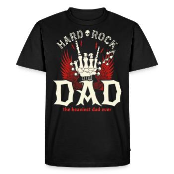 Père Rock Vintage Papa Rocker - T-shirt Premium bio Homme - noir - Devant - Nico (187cm)