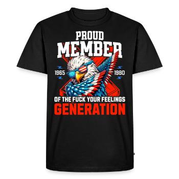 Eagle USA Humor Generation X - Men's Premium Organic T-Shirt - black - Front - Nico (187cm)