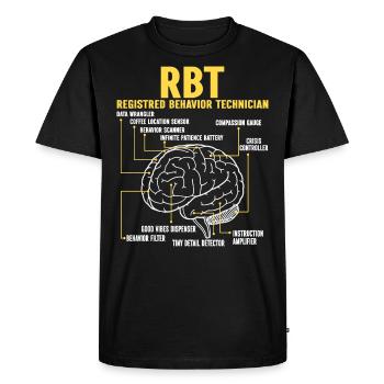 Certified Behavioral Technician - Men's Premium Organic T-Shirt - black - Front - Nico (187cm)