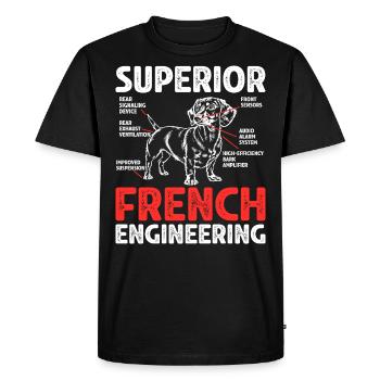 Humour Cadeau Chien Teckel - T-shirt Premium bio Homme - noir - Devant - Nico (187cm)