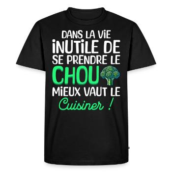Se Prendre Le Chou Cuisine Humour Cuisinier - T-shirt Premium bio Homme - noir - Devant - Nico (187cm)