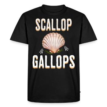 Humour Scallop Gallops Meme - T-shirt Premium bio Homme - noir - Devant - Nico (187cm)