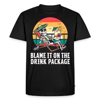 Squelette Humour Croisière Vacances - T-shirt Premium bio Homme - noir - Devant - Nico (187cm)