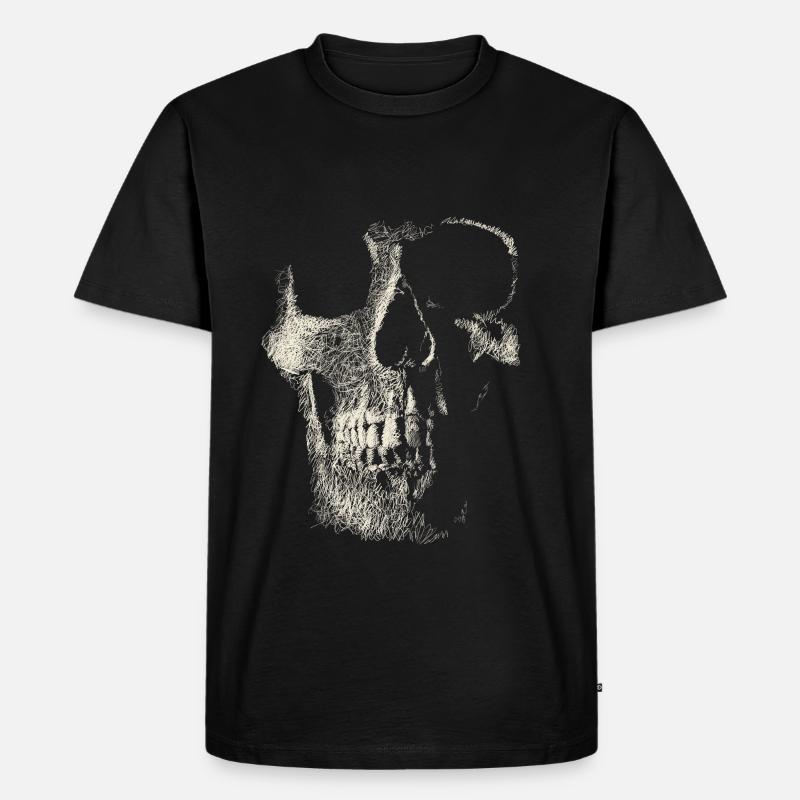 Schädel - Männer Premium Bio T-Shirt - Schwarz