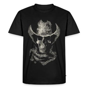 skull cowboy - Men's Premium Organic T-Shirt - black - Front - Nico (187cm)