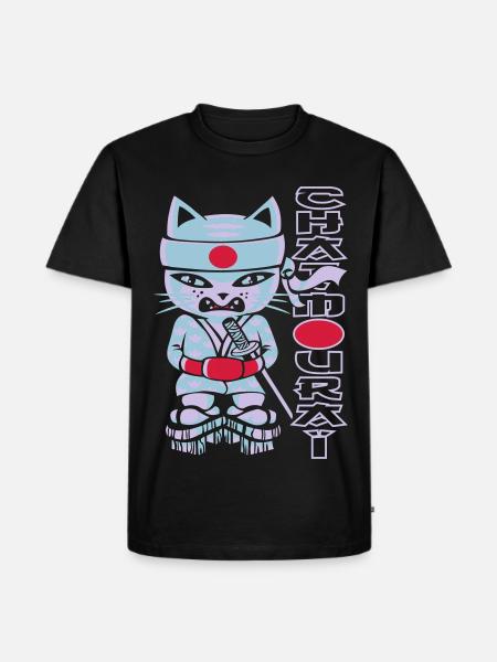 Chat mouraï flex - Men's Premium Organic T-Shirt - black