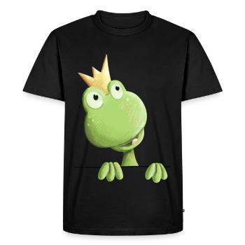 Sweet Frog Prince - Frog Cartoon - Men's Premium Organic T-Shirt - black - Front - Nico (187cm)