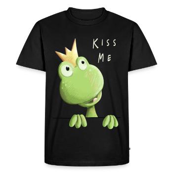 Embrasse-moi grenouille - Prince grenouille - Comic - T-shirt Premium bio Homme - noir - Devant - Nico (187cm)