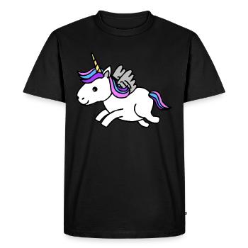 Unicorn Licorne Créatures Fabuleuses Dessin animé - T-shirt Premium bio Homme - noir - Devant - Nico (187cm)