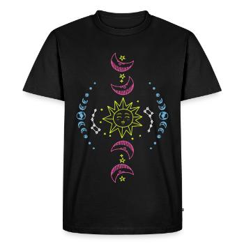 Soleil Lune et Terre - T-shirt Premium bio Homme - noir - Devant - Nico (187cm)