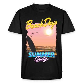 Fête d’été - T-shirt Premium bio Homme - noir - Devant - Nico (187cm)