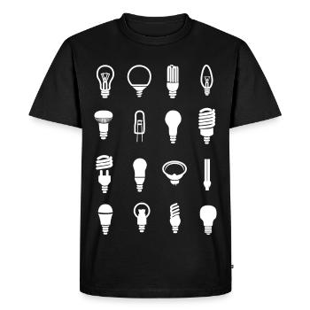 Light Bulb Types - Men's Premium Organic T-Shirt - black - Front - Nico (187cm)
