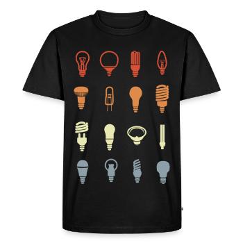 Light bulb sockets - Men's Premium Organic T-Shirt - black - Front - Nico (187cm)