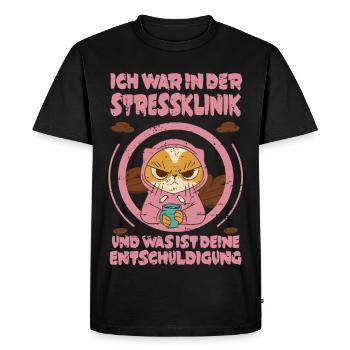Chat de café dans la clinique de stress - T-shirt Premium bio Homme - noir - Devant - Nico (187cm)