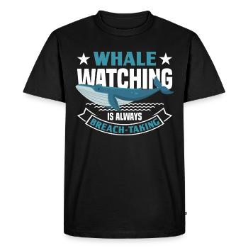Observation des baleines Observation des baleines Orques Bleu Baleine - T-shirt Premium bio Homme - noir - Devant - Nico (187cm)