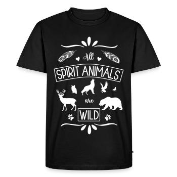 Tous les animaux spirituels sont des animaux spirituels sauvages - T-shirt Premium bio Homme - noir - Devant - Nico (187cm)