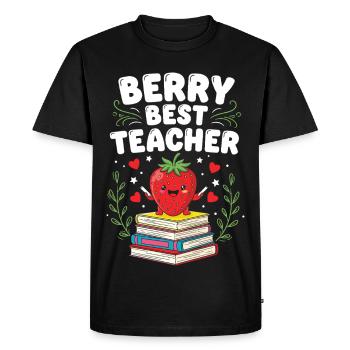 Berry Best Teacher Elementary Teacher - Men's Premium Organic T-Shirt - black - Front - Nico (187cm)