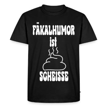 L’humour fécal est un tas de caca de merde - T-shirt Premium bio Homme - noir - Devant - Nico (187cm)