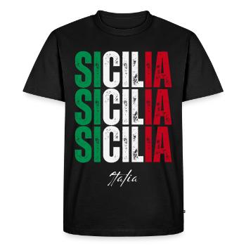 Sicily Italy, souvenir of Sicily - Men's Premium Organic T-Shirt - black - Front - Nico (187cm)