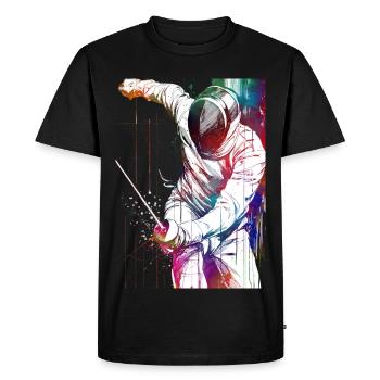 Fencing sport art #fencing #sport - Men's Premium Organic T-Shirt - black - Front - Nico (187cm)