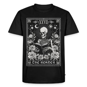 Le Tarot du Lecteur - Squelette gothique parmi les fleurs - T-shirt Premium bio Homme - noir - Devant - Nico (187cm)