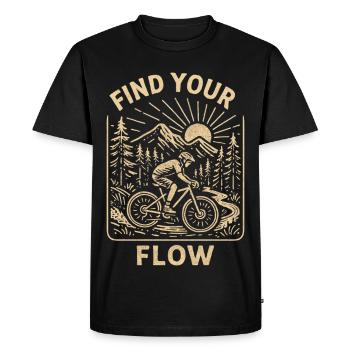 Find Your Flow – VTT vintage - T-shirt Premium bio Homme - noir - Devant - Nico (187cm)