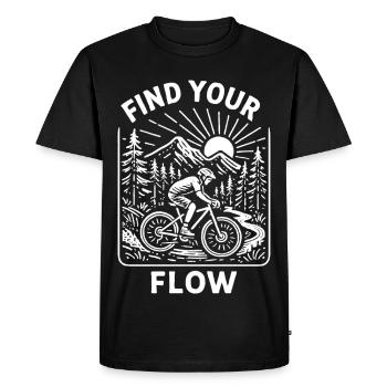Find Your Flow – VTT vintage - T-shirt Premium bio Homme - noir - Devant - Nico (187cm)