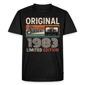 Vintage 1975 Legend Rétro Anniversaire 1983 - T-shirt Premium bio Homme - noir - Devant - Nico (187cm)